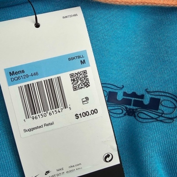 🎁🎄NIKE  ✨ NWT Lebron James *Rare* 20 Year Career Basketball Blue Hoodie Medium - Picture 8 of 9